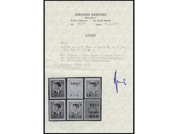1944, Insel-Nothilfe 2-50 K. kpl, postfrisch, Pracht, sign. 0793 V.E. und Fotoattest Krischke ex Dr. Rueger