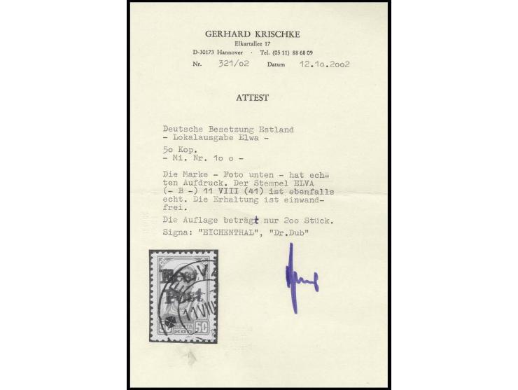 50 K., sauber gestempelt, Kabinett, u.a. sign. Eichenthal und Fotoattest Krischke (Mi. 550,-)