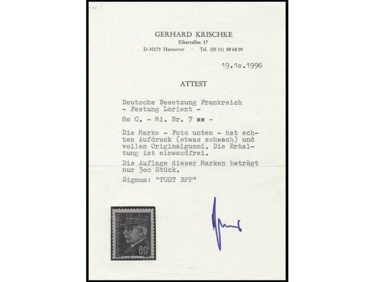 80 C., postfrisch, Kabinett, sign. Tust BPP mit Fotoattest Krischke300 ex Dr. Rueger