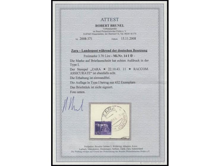 2 Fr. mit Stempel "FESTUNG LORIENT ZENSUR 23. März 1945" auf Briefstück, nebengesetzt die Paraphe des Zensuroffiziers Dr. Sch