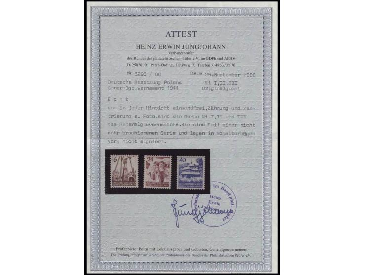 1944, Unverausgabte 6-40 Gr. kpl., postfrisch, tadellos, Fotoattest Jungjohann BPP (Mi. 1.700,-)