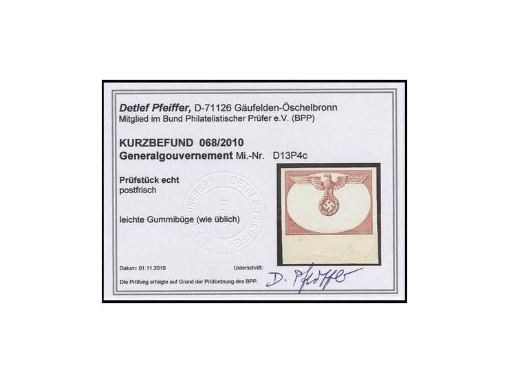(1 Zl.) als ungezähnter Phasendruck ohne Hintergrund und Beschriftung, postfrisch, leichte Gummibüge, unsigniert mit Kuzrbefu