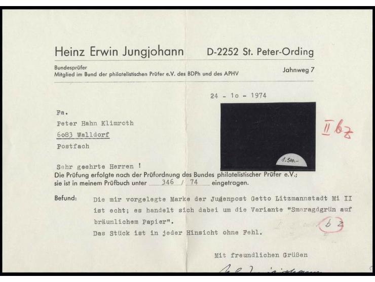 10 Pfg. dunkelbläulichgrün auf bräunlichem Papier, ungebraucht ohne Gummi wie verausgabt, Kabinett, sign. Jungjohann BPP (Mi.