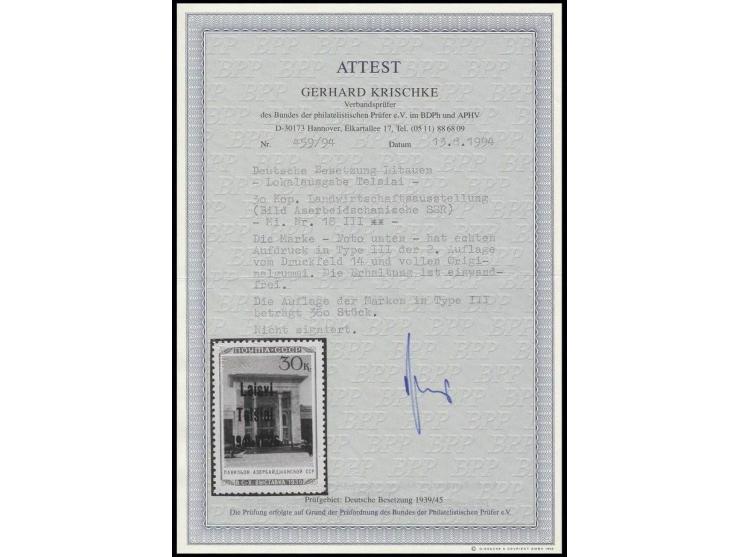 Aserbeidschanische SSR 30 K., Type IIII, postfrisch, Kabinett, Fotoattest Krischke BPP ex Dr. Rueger