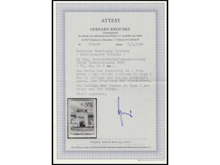 Tadschikische SSR 30 K., Type I, postfrisch, Kabinett, Fotoattest Krischke ex Dr. Rueger