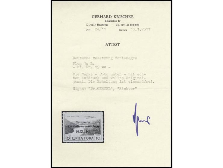 1943, Verwaltungsausschuss 10 L., postfrisch, Kabinett, sign. sowie Fotoattest Krischke ex Dr. Rueger