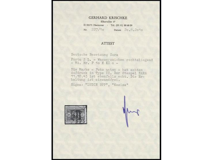 2 L. mit Wasserzeichen rechtsliegend, gestempelt, Pracht, Fotoattest Ludin BPP und Krischke (Mi. 1700,-)