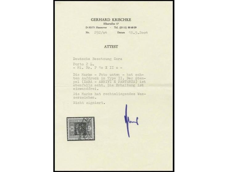 2 L. mit rechtsliegendem Wasserzeichen, sauber gestempelt, Kabinett, Fotoattest Krischke