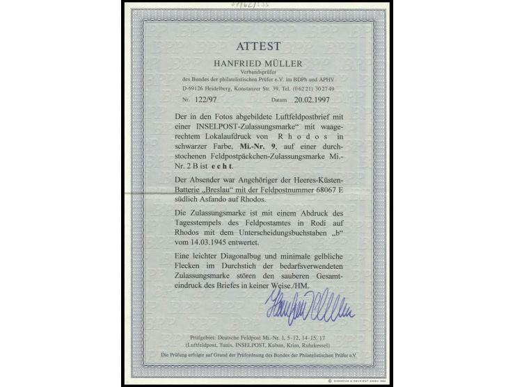dito, auf Brief mit Normstempel "b 14.03." (Rodi) und Briefstempel sowie rückseitigem Absendervermerk mit Feldpostnummer "680