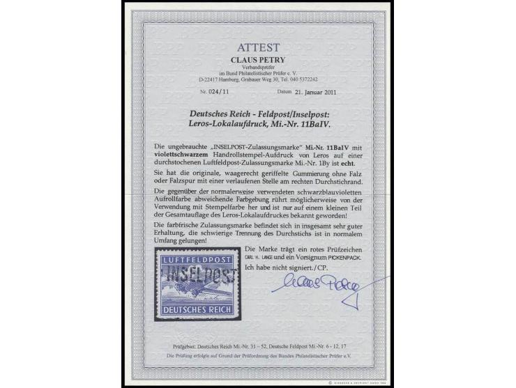 durchstochen, Aufdruckfarbe violettschwarz, Type VI, postfrisch mit kleiner verlaufener Stelle am rechten Durchstichrand, Kab