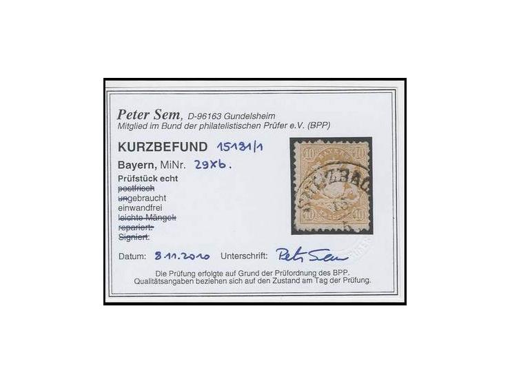 10 Kr. dunkelgelb, farbfrisch mit Ekr. "SULZBACH 15/5", Pracht, Kurzbefund Sem BPP (Mi. 450,-)