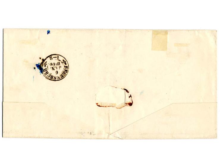 "Portofreiheit", blauer Einzeiler sauber auf Briefhülle mit nebengesetztem Aufgabestempel "DRESDEN 4/I 60" mit handschriftlic