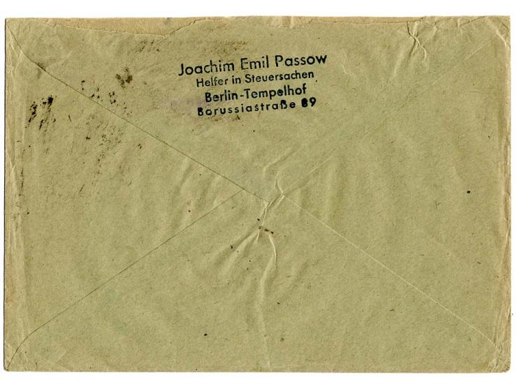 1948, "BERLIN-TEMPELHOF 1 Gebühr bezahlt 16.7.", Barfreimachung auf Brief der 2. Gewichtsstufe in den Sowjetischen Sektor nac