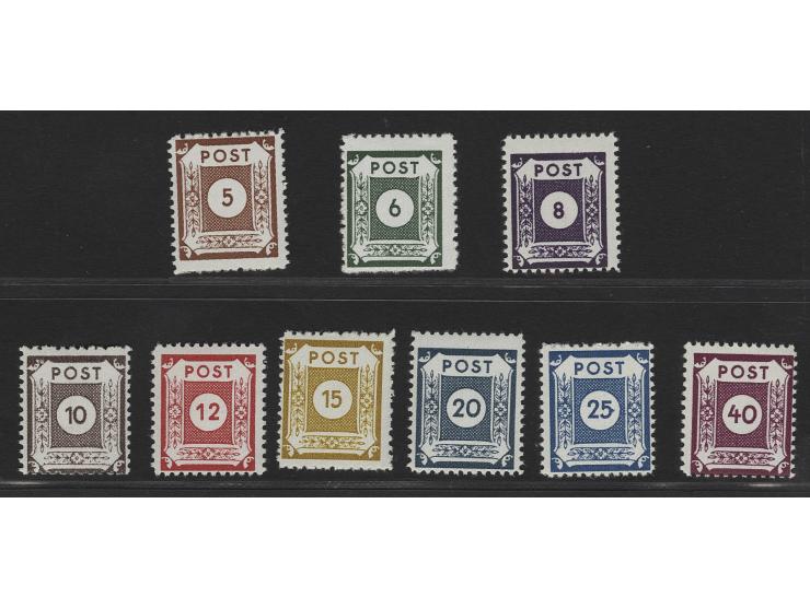 Postmeistertrennungen: COSWIG: gezähnt 11½: 5-40 Pfg. kpl., postfrisch, sign. Ströh BPP (Mi. 360,-)