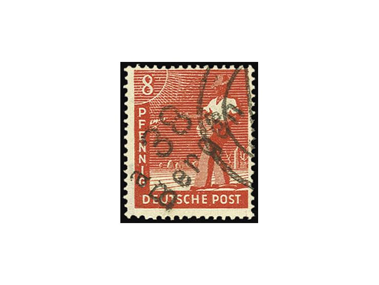 "38/Bergen a" auf Arbeiter 8 Pfg., gestempelt, sign. Dr. Modry BPP (Mi. 650,-)