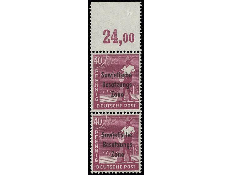 40 Pfg. mit durchgezähntem Plattendruck-Oberrand im senkrechten Paar, postfrisch, signiert Paul BPP (Mi. ohne Preis)
