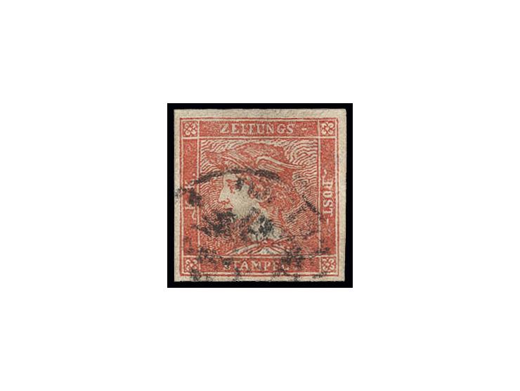 1856, Zinnober Merkur 6 Kr. gestempelt, Sperati-Fälschung, BPA-Signatur