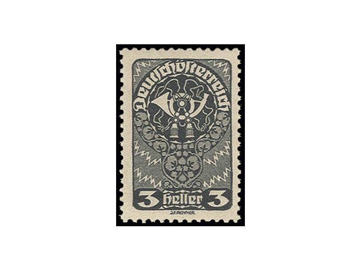 1919/20, Freimarke Posthorn 3 H. schwarzgrau, postfrisch, tadellos, Kurzbefund Soecknick (Mi. 420,-)