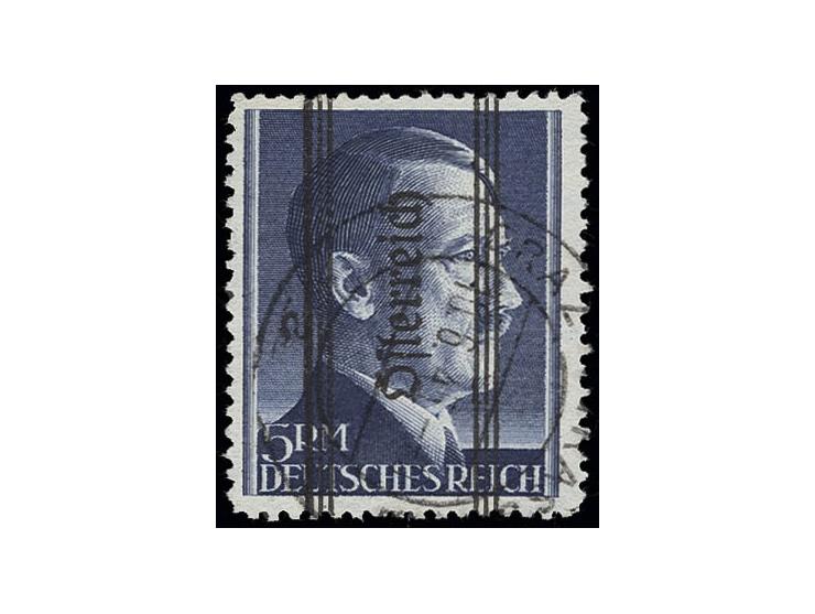 5 M., gestempelt "GRAZ-STRASSGANG 10.6.45", echt gestempelt sehr selten, Fotoattest Glavanovitz BPP