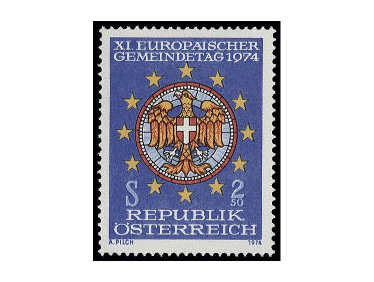 1974, unverausgabte 2,50 S. für den XI. Europäischen Gemeindetag, postfrisch (Mi. 750,-)