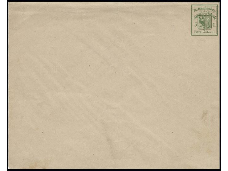 GANZSACHEN: 1846, Umschlag 5 C. Format 140:110 mm, ungebraucht, oben kleiner Einriss und leichte Druckspuren