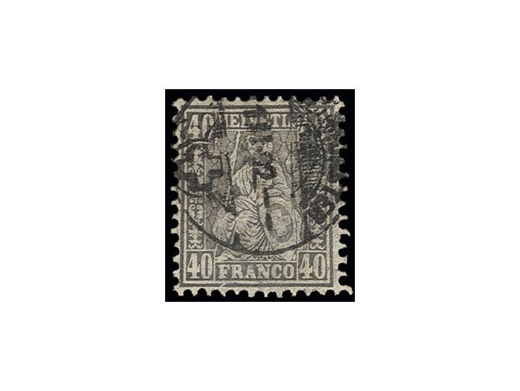 1881, Faserpapier: 40 C. grau, schöne tiefe Farbe und gut gezähnt mit Stempel "NEUMÜNSTER 1.II.82", Pracht, signiert Liniger 