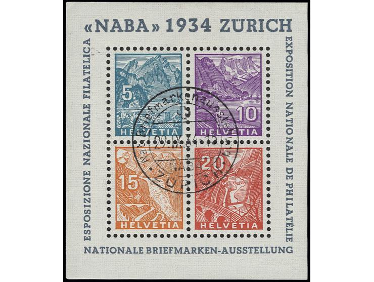 1934, NABA-Block mit zentrischem Ersttags-Sonderstempel, Kabinett (Mi. 750,-)