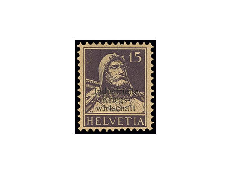 DIENSTMARKEN: 1918, Industrielle Kriegswirtschaft, dünner Aufdruck auf 15 C. rötlichviolett (Urmarke Mi.-Nr. 120d), ungebrauc