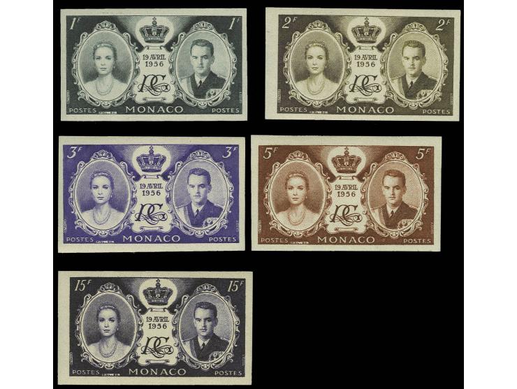 1956, 1-15 fr. non-dentelé, set de 5,neuf sans charnière