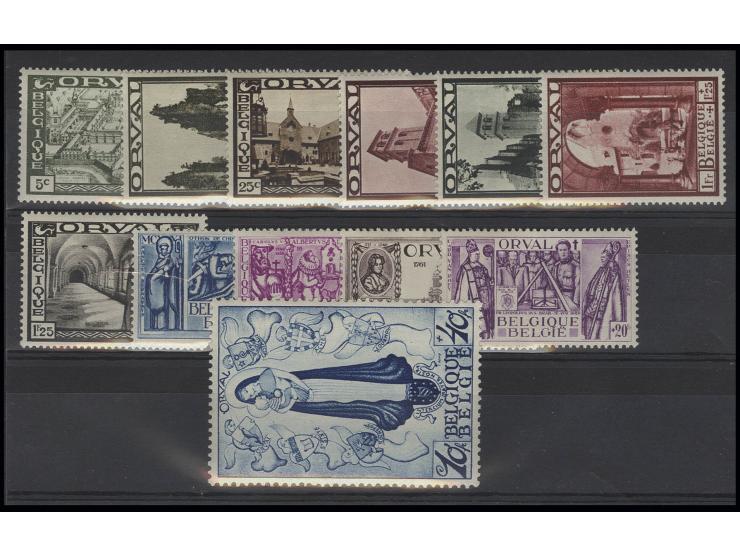 1933, Orval 5 c.-10 fr. cpl., unused (Mi. 1.100,-)
