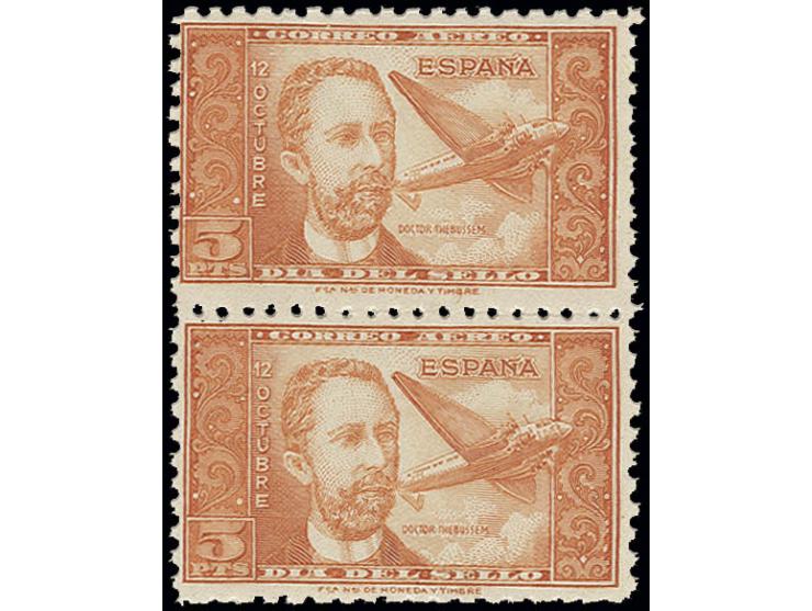 5 pts. in unissued colour brownish-orange, vertical pair, unhinged mint, light gum bends, still fine and rare, opinion Graus 