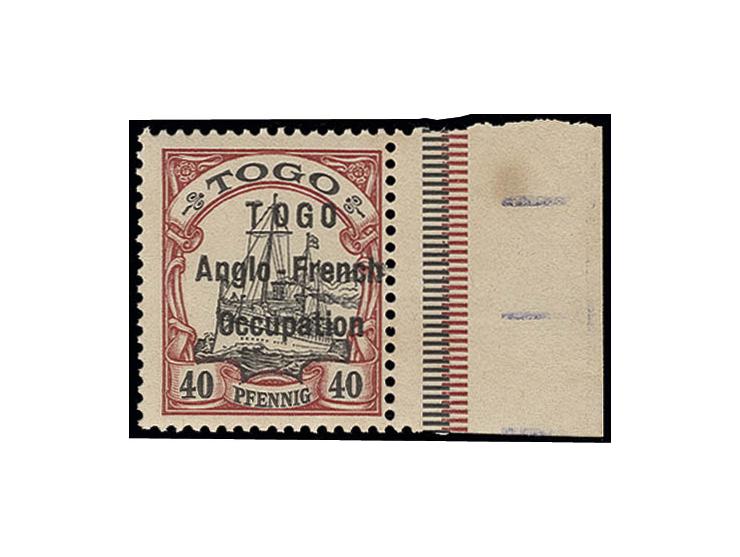 40 pfg. with right sheet margin, unhinged mint, fine, copy of certificate Holcombe for block of 32 ex Dr. Rueger