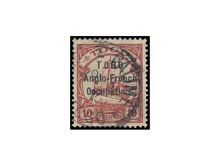 10 pfg. without wmk., used, few short perfs at bottom otherwise fine, signed A. Diena
