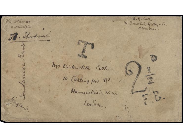 1897, cover from the correspondence of Dr. A. R. Cook, on tour with bishop Tucker, endorsed "A.R. Cook c/o Boustead Ridley & 
