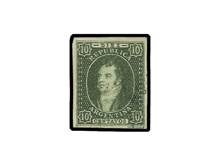 10 c. green, nice colour and good to wide margins, lightly cancelled, very fine, certificate Scheller (Scott $ 1.200,-)