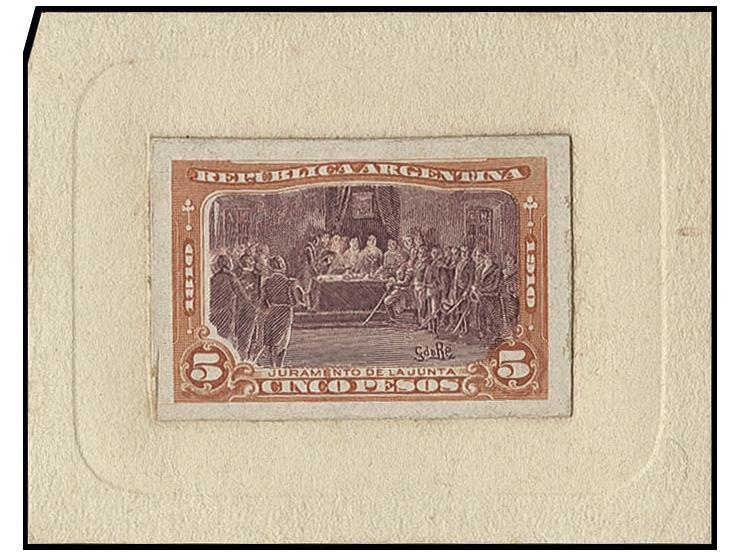 Issued set ½ c.-20 p., 16 values cpl. as imperforated colour trials on glazed card, mounted on embossed frames, fine and scar