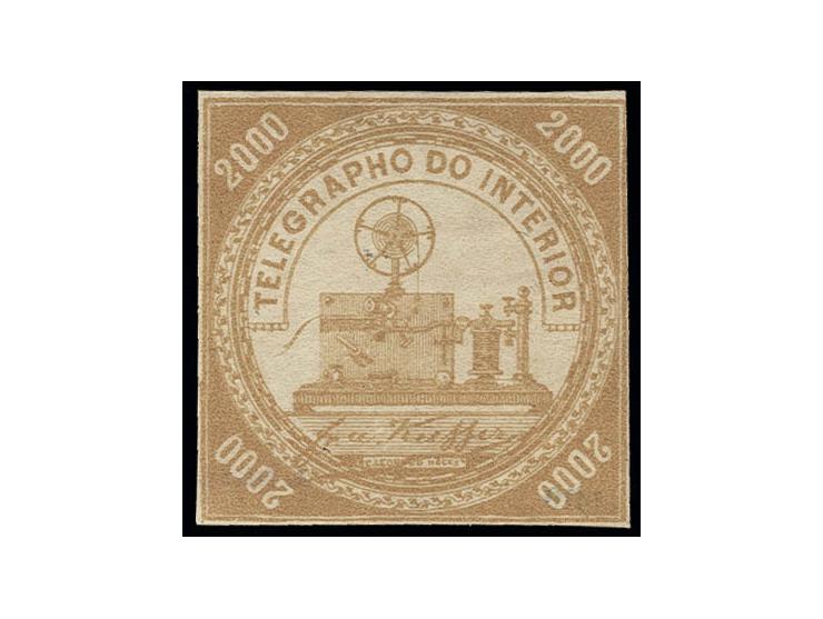 1873, 2000 r. yellow-olive, slightly touched at upper right, otherwise good margins, unused without gum, fine (Meyer no. T11)