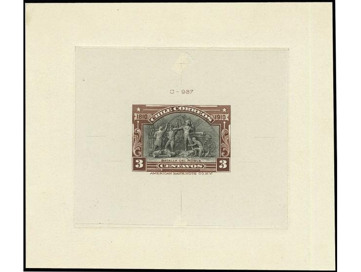 3 c. red brown/black, completed die proof in issued colours, file number C-937, slight imperfections, scarce, in addition the
