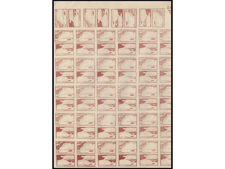 second issue 10 c., both values in cpl. sheet of 68 stamps with 8 tête-bêches, unmounted mint, 2 stamps small margin faults
