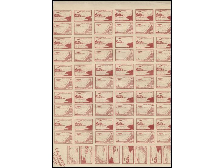 10 c., both values in cpl. sheet of 68 stamps with 8 tête-bêches, unmounted mint, 1 stamp with tear some small faults, otherw