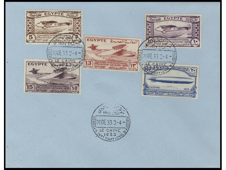 1933, Airmail Congress 5 m.-20 m. with special first day cancel on blank envelope, fine