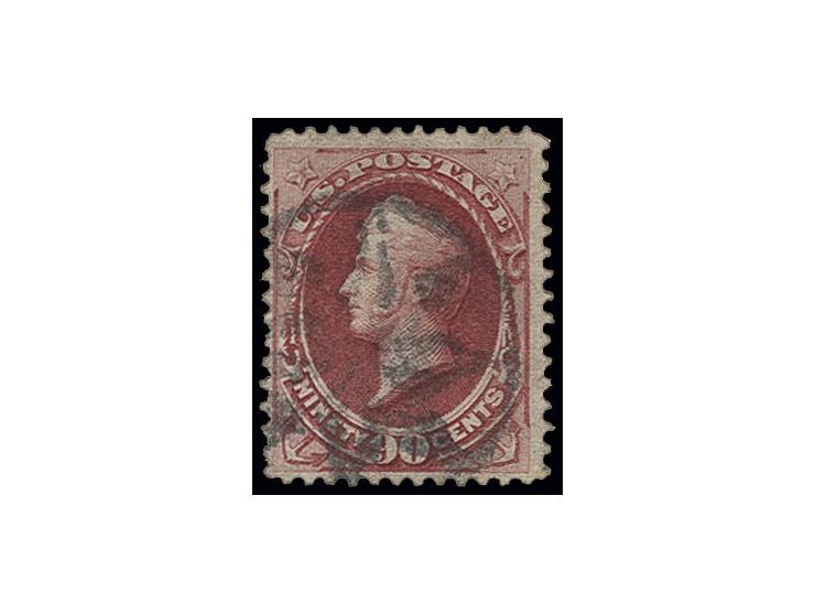 90 c. carmine with grill, used with New York  Foreign Mail cancel, fine, signed Brettl