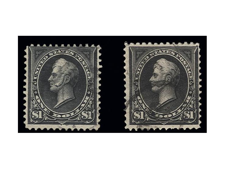 1895, 1 $ black. type I and II, used, fine, signed Brettl