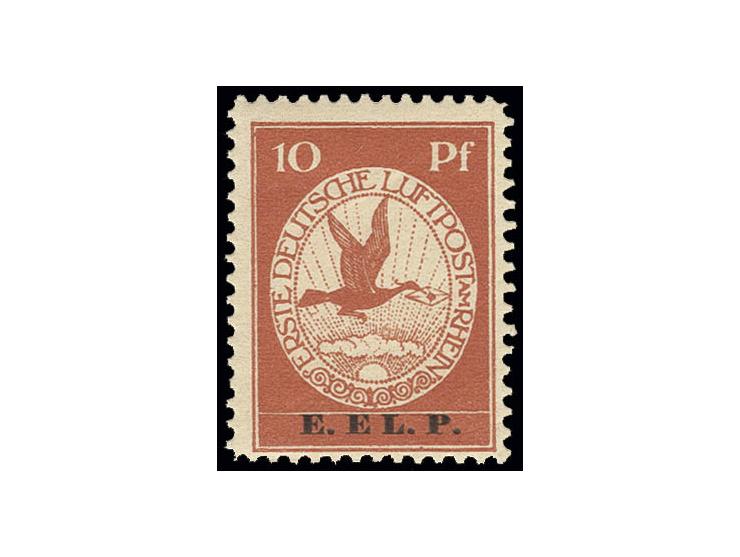 1912, E.EL.P. 10 Pfg., postfrisch, unsigniert, Kabinett, Fotoattest Brettl BPP