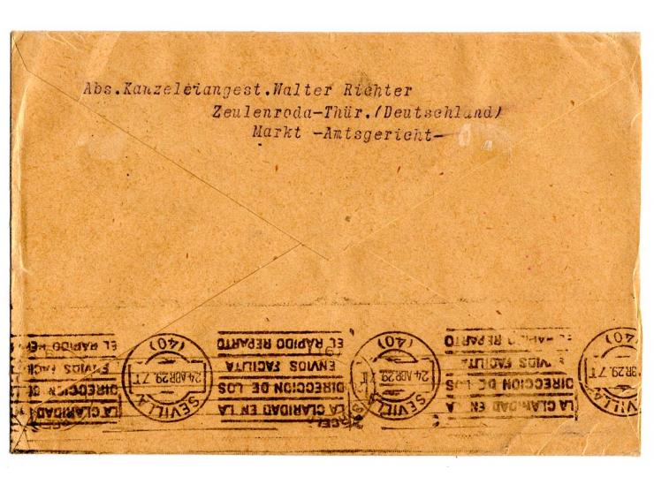 GRAF ZEPPELIN (LZ127): 1929, Mittelmeerfahrt, Brief mit u.a. kpl. Heftchenblatt 63 mit Rand nach Barcelona mit Maschinen-Anku