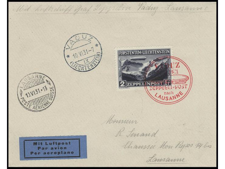 Brief mit 2 Fr. nach Lausanne, alle Stempel vorderseitig, Kabinett