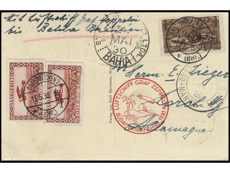 Karte (Eckbug) nach Bahia mit rückseitig u.a. Mi.-Nr. 97