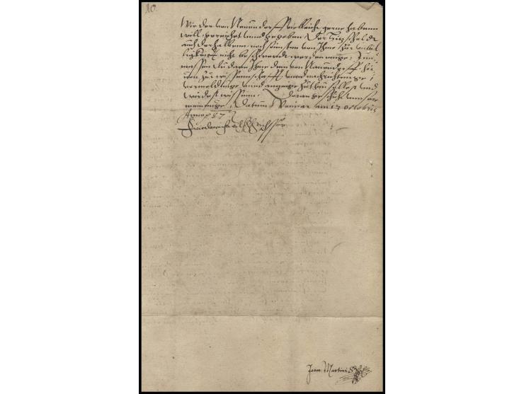 Friedrich Wilhelm I (1582-1602), Herzog von Sachsen-Weimar, eigenhändige Unterschrift auf 2-seitigem Brief von Weimar