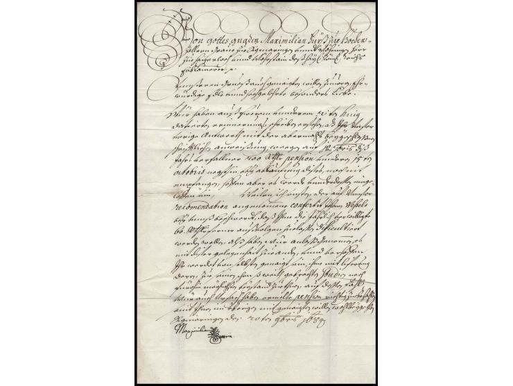 Maximilian, Fürst von Hohenzollern-Sigmaringen (1636-1689), eigenhändige Unterschrift auf Brief 1684 von Sigmaringen