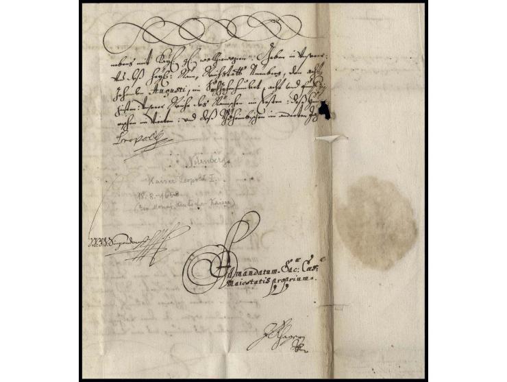 Leopold I, Kaiser des heiligen römischen Reiches, König von Ungarn, Böhmen, Kroatien und Slawonien, eigenhändige Unterschrift